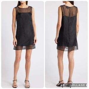 NWT Reformation Vina Sleeveless Sheath Minidress Black Size 12